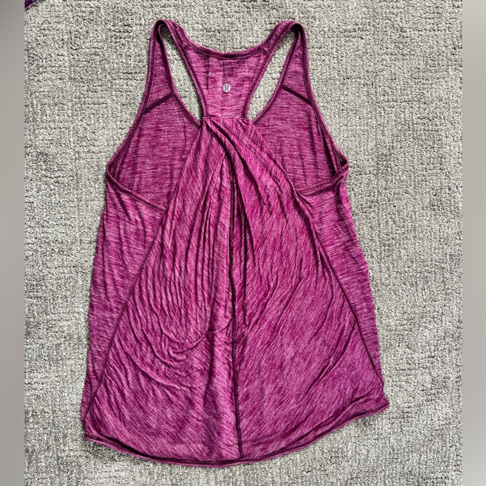 lululemon athletica Essential Tank Magenta Racerback Tank Size 8 Yoga Gym